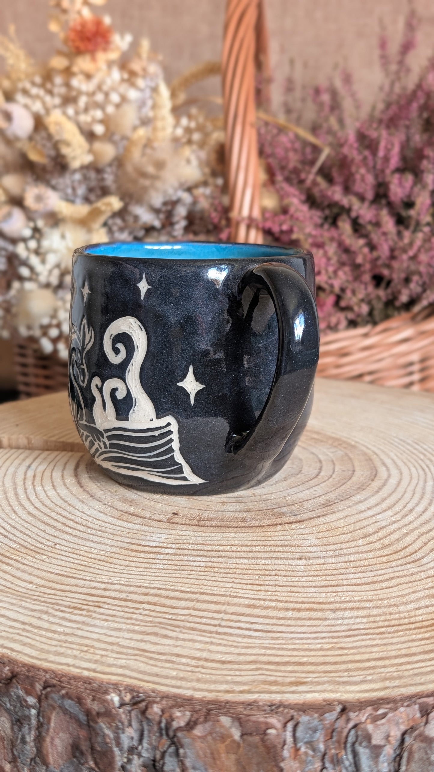Whimsical Creature Sgraffito Mug No15