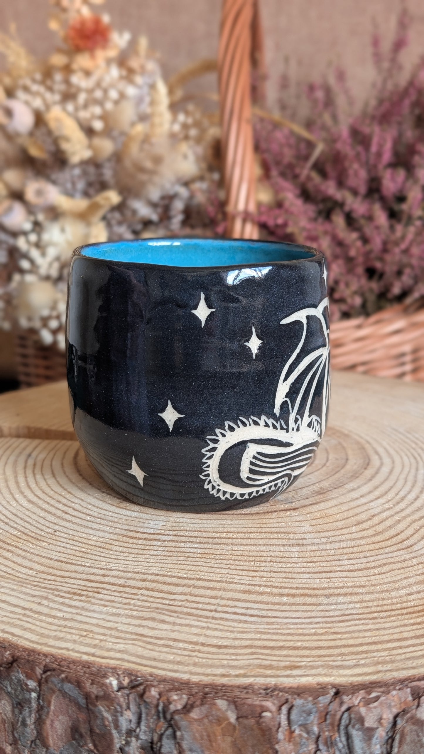 Whimsical Creature Sgraffito Mug No15