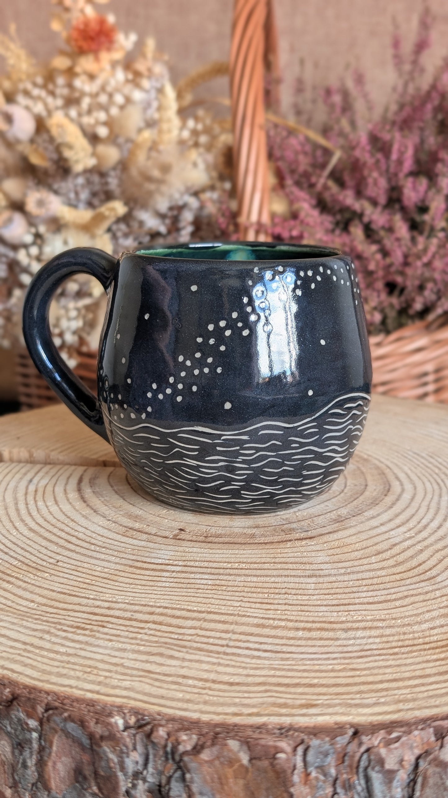 Whimsical Creature Sgraffito Mug No7