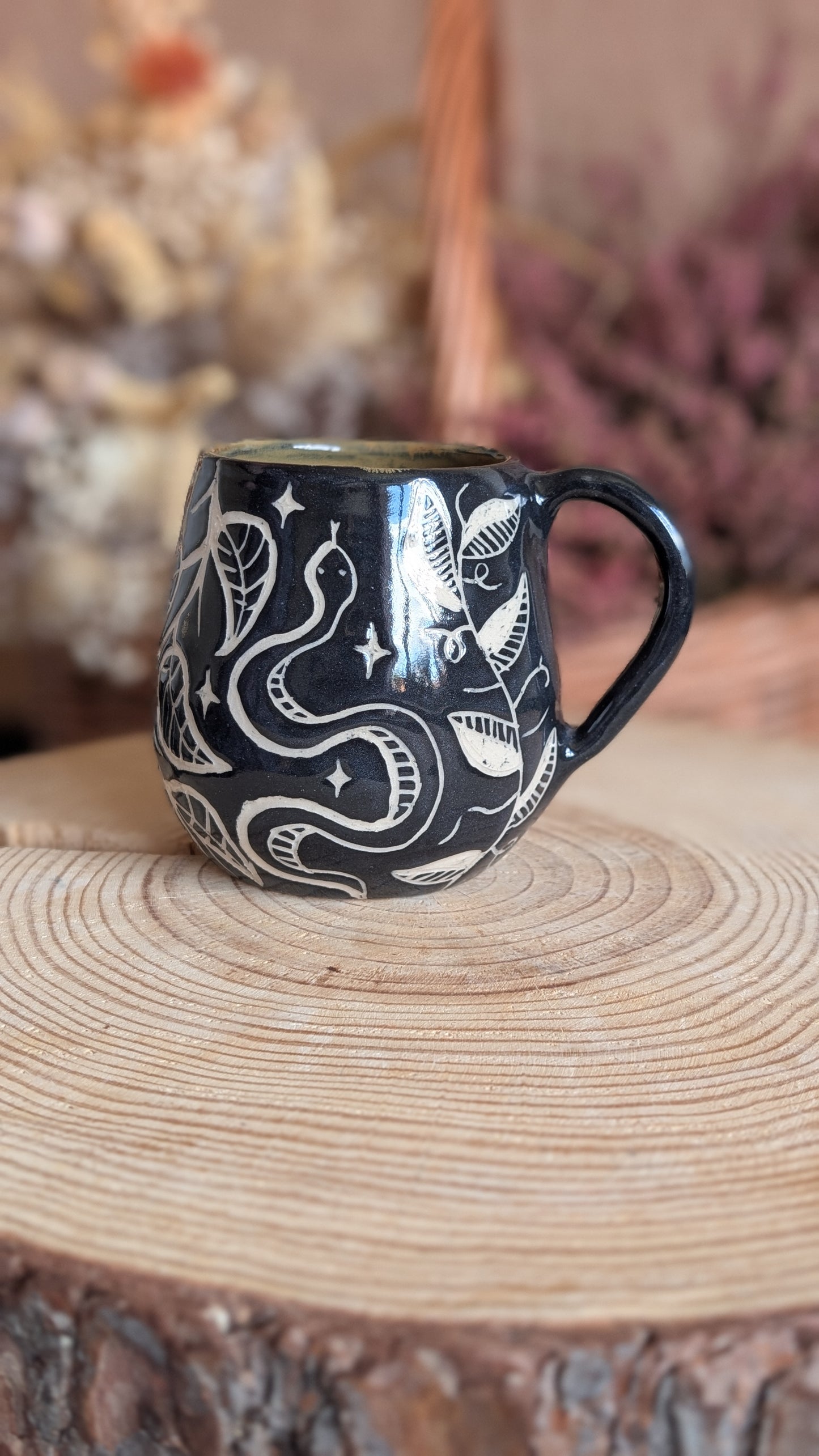Whimsical Creature Sgraffito Mug No15