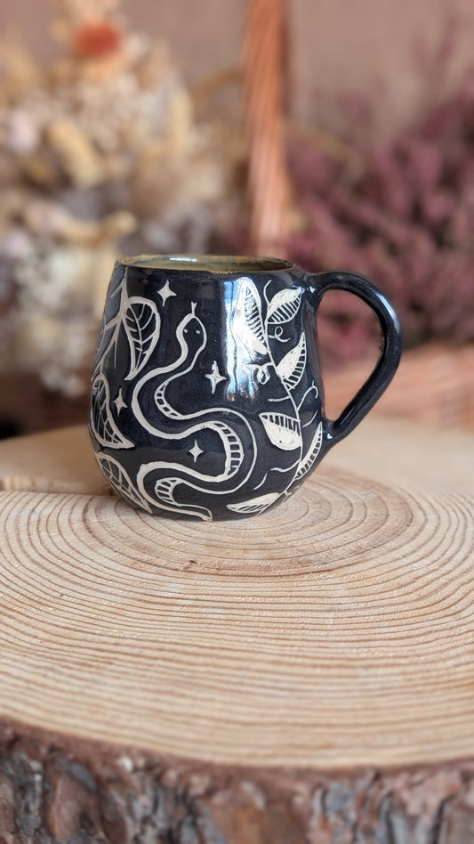 Whimsical Creature Sgraffito Mug No15