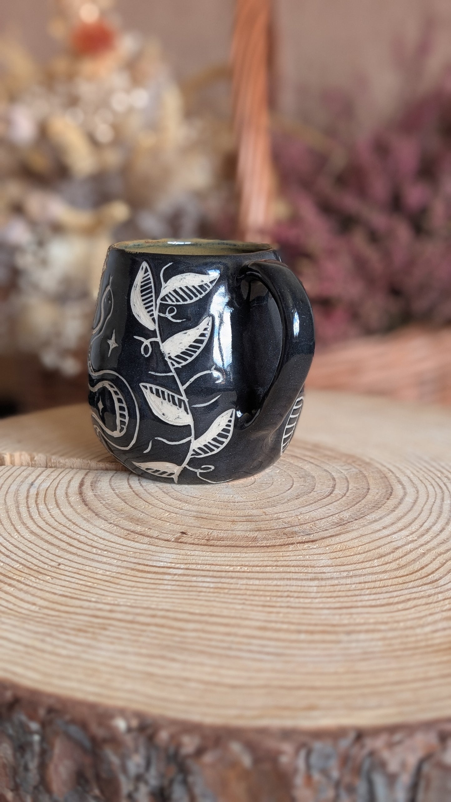 Whimsical Creature Sgraffito Mug No15