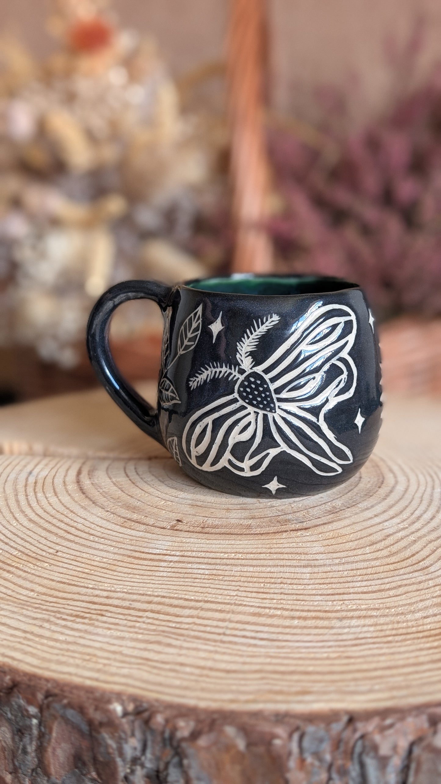 Whimsical Creature Sgraffito Mug No16