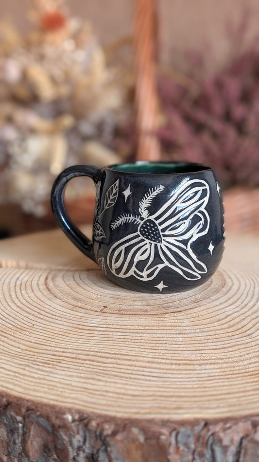Whimsical Creature Sgraffito Mug No16