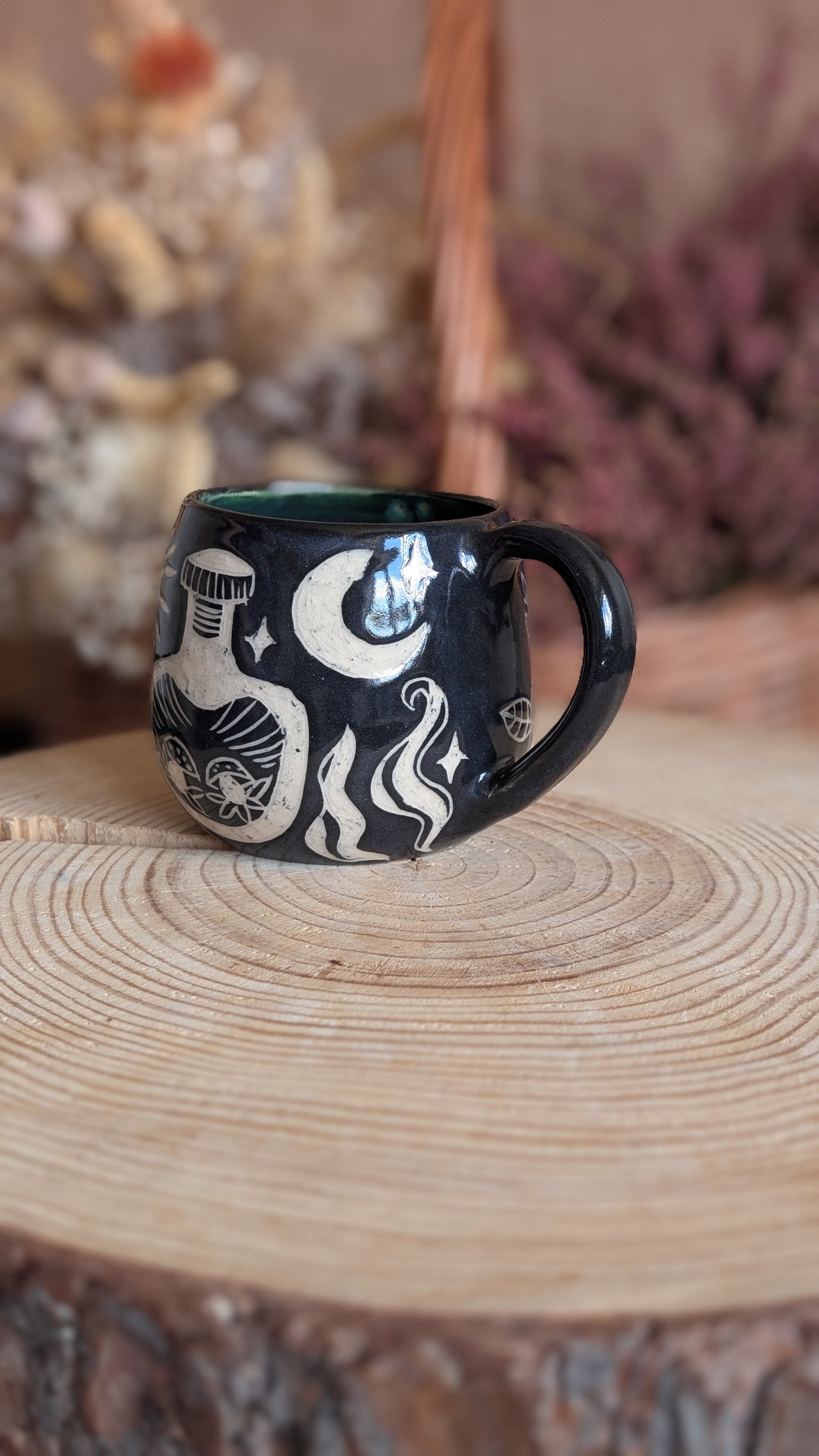 Whimsical Creature Sgraffito Mug No16