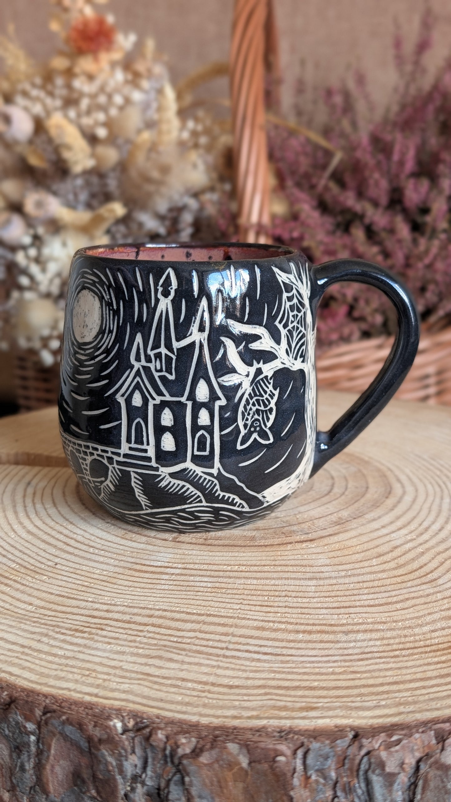 Whimsical Creature Sgraffito Mug No8