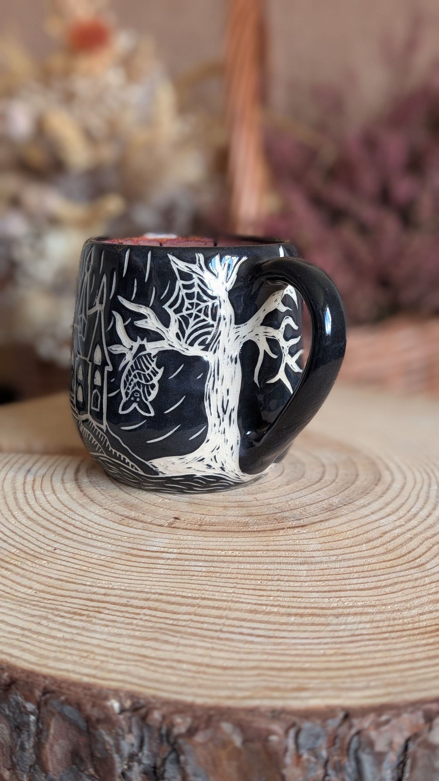Whimsical Creature Sgraffito Mug No8