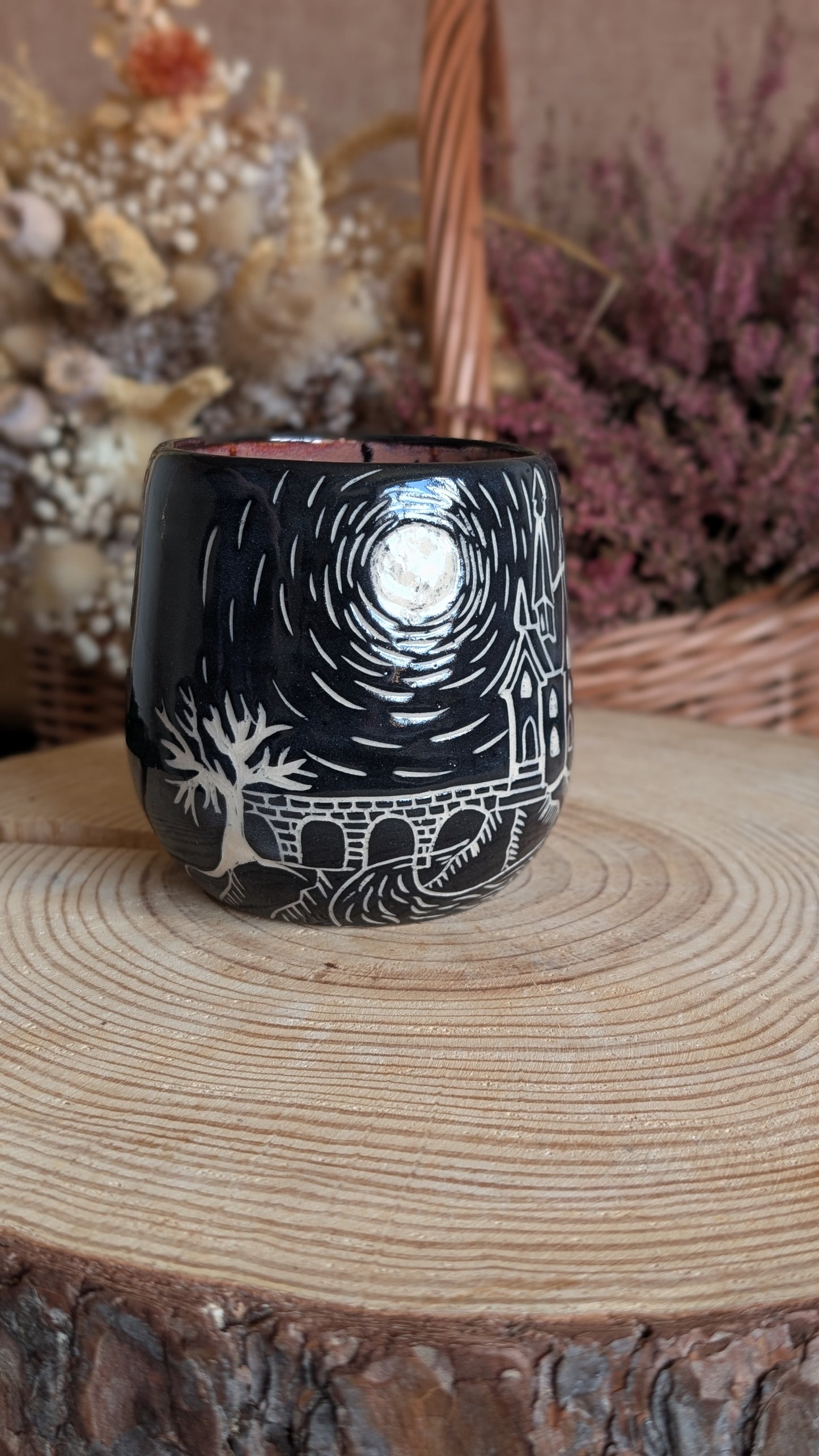 Whimsical Creature Sgraffito Mug No8