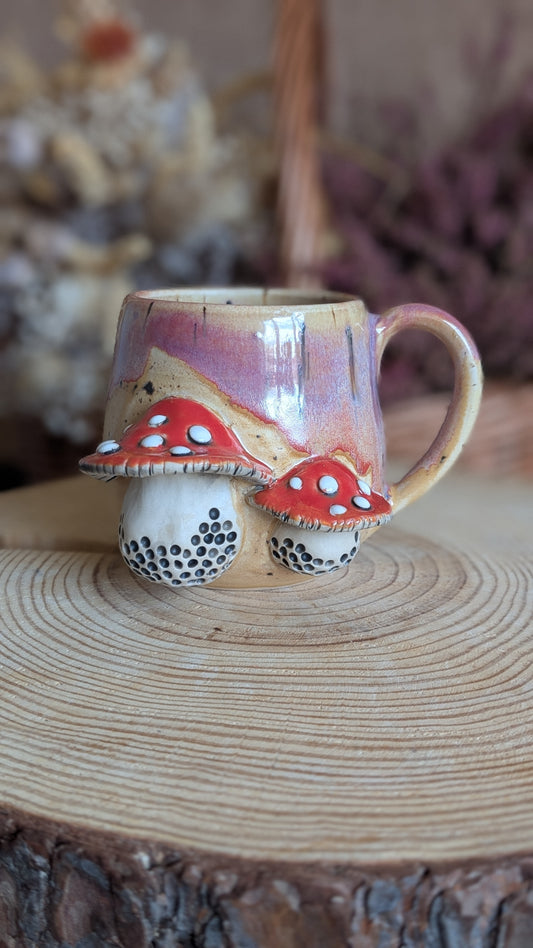 Handmade Mushroom Mug, One of a Kind Cottagecore Ceramics No11