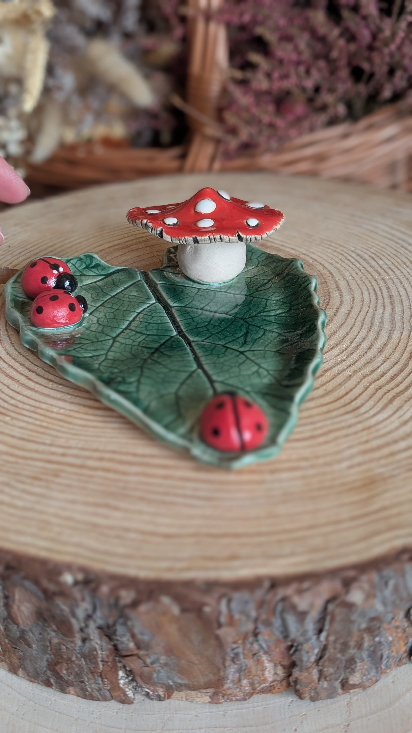 Large Trinket Dish with Mushroom, Jewellery Tray or Tealight Holder 28
