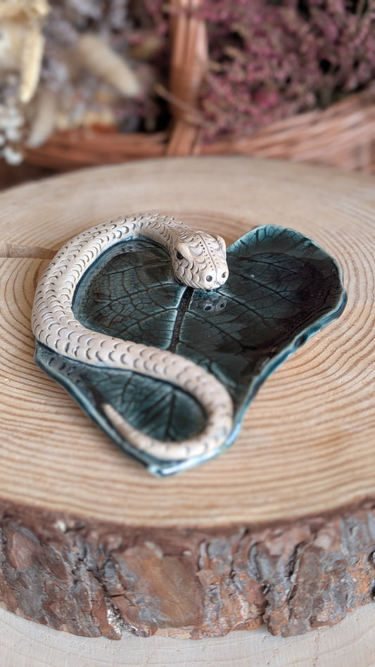 Large Trinket Dish with Snake, Jewellery Tray or Tealight Holder 30