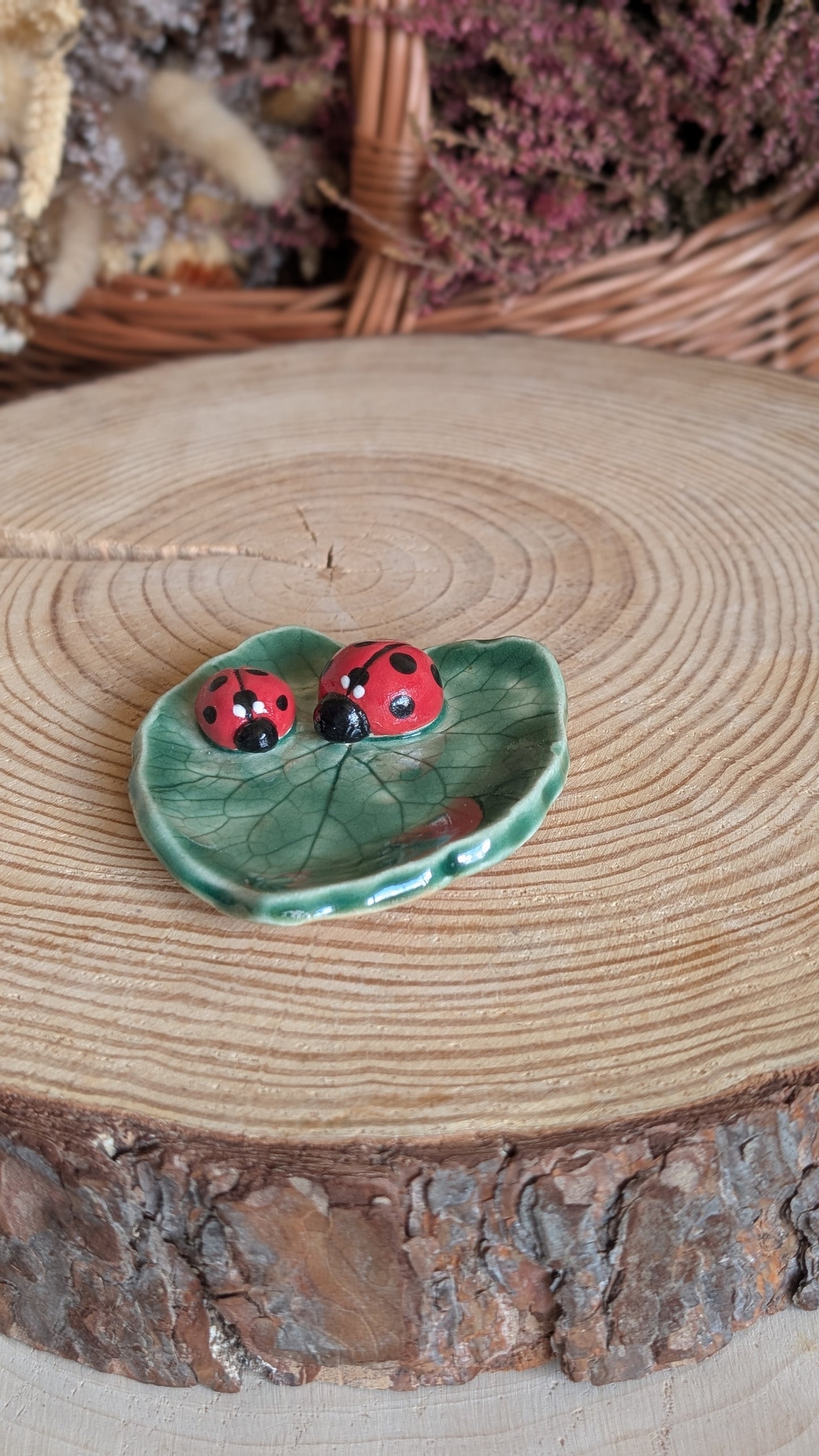Small Trinket Dish with Ladybirds, Jewellery Tray or Tealight Holder 32
