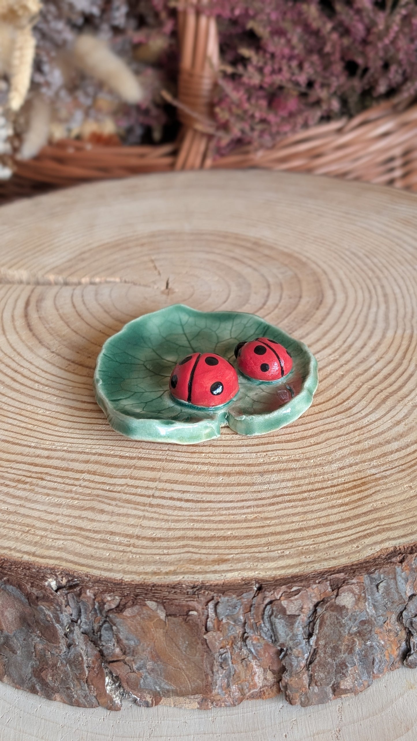 Small Trinket Dish with Ladybirds, Jewellery Tray or Tealight Holder 32