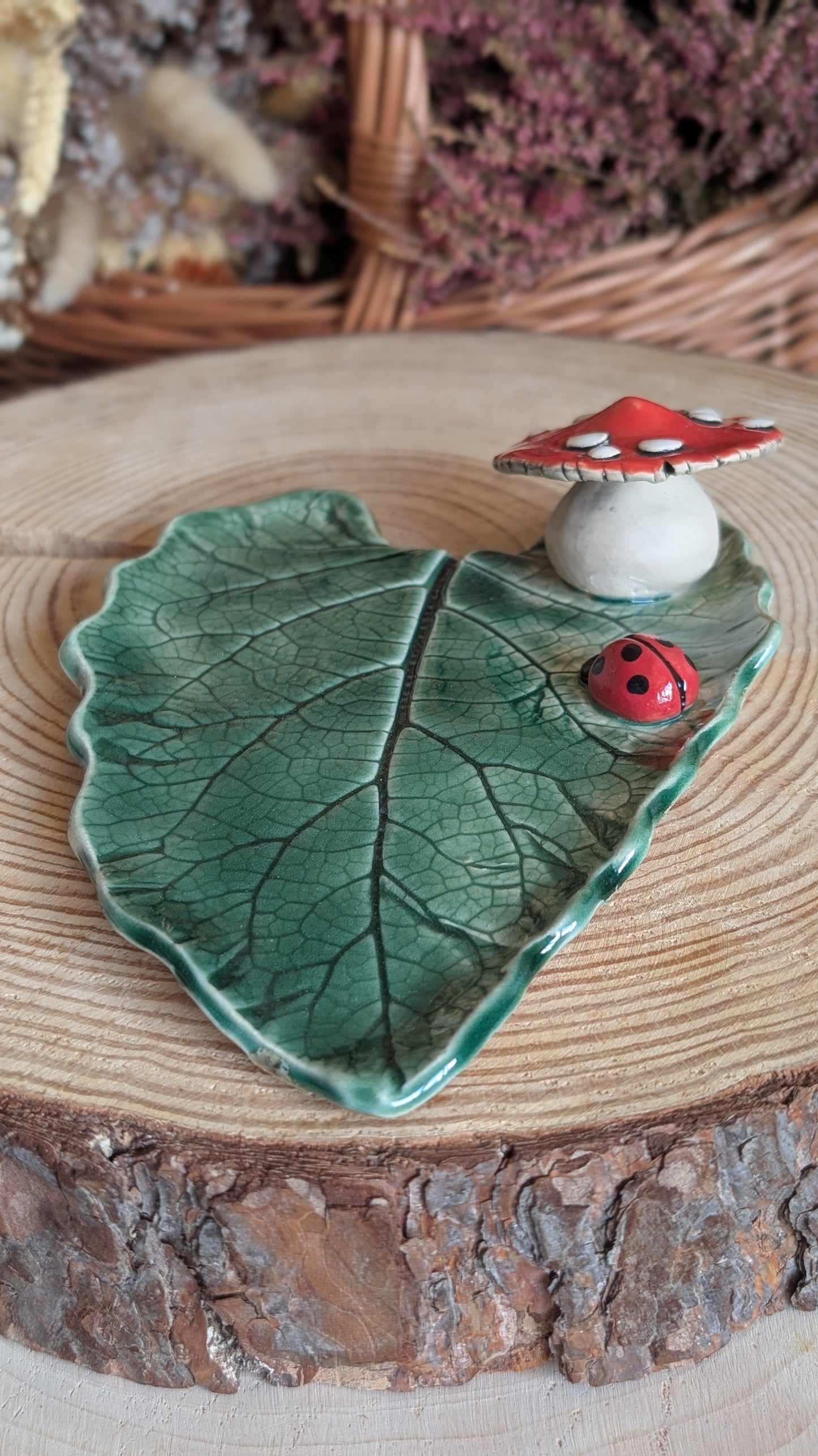 Large Trinket Dish with Mushroom, Jewellery Tray or Tealight Holder 27