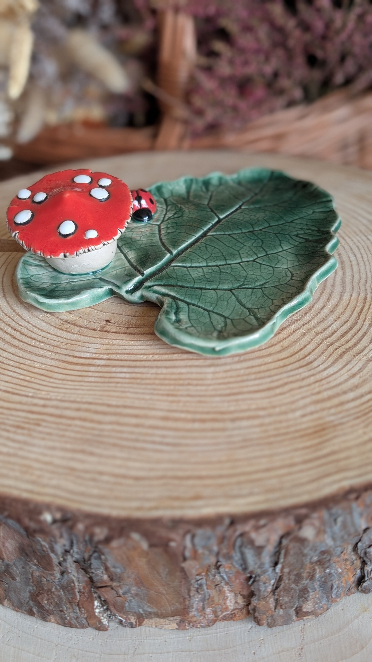 Large Trinket Dish with Mushroom, Jewellery Tray or Tealight Holder 27