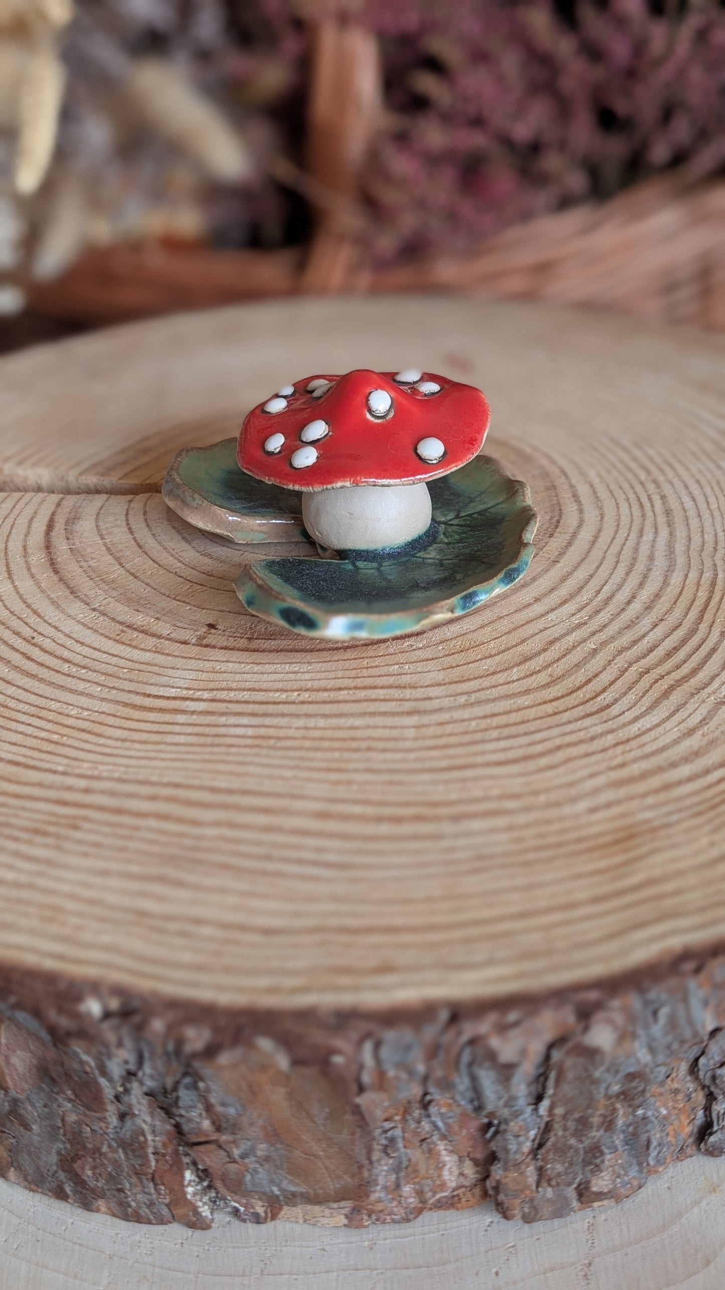Small Trinket Dish with Mushroom, Jewellery Tray or Tealight Holder 24