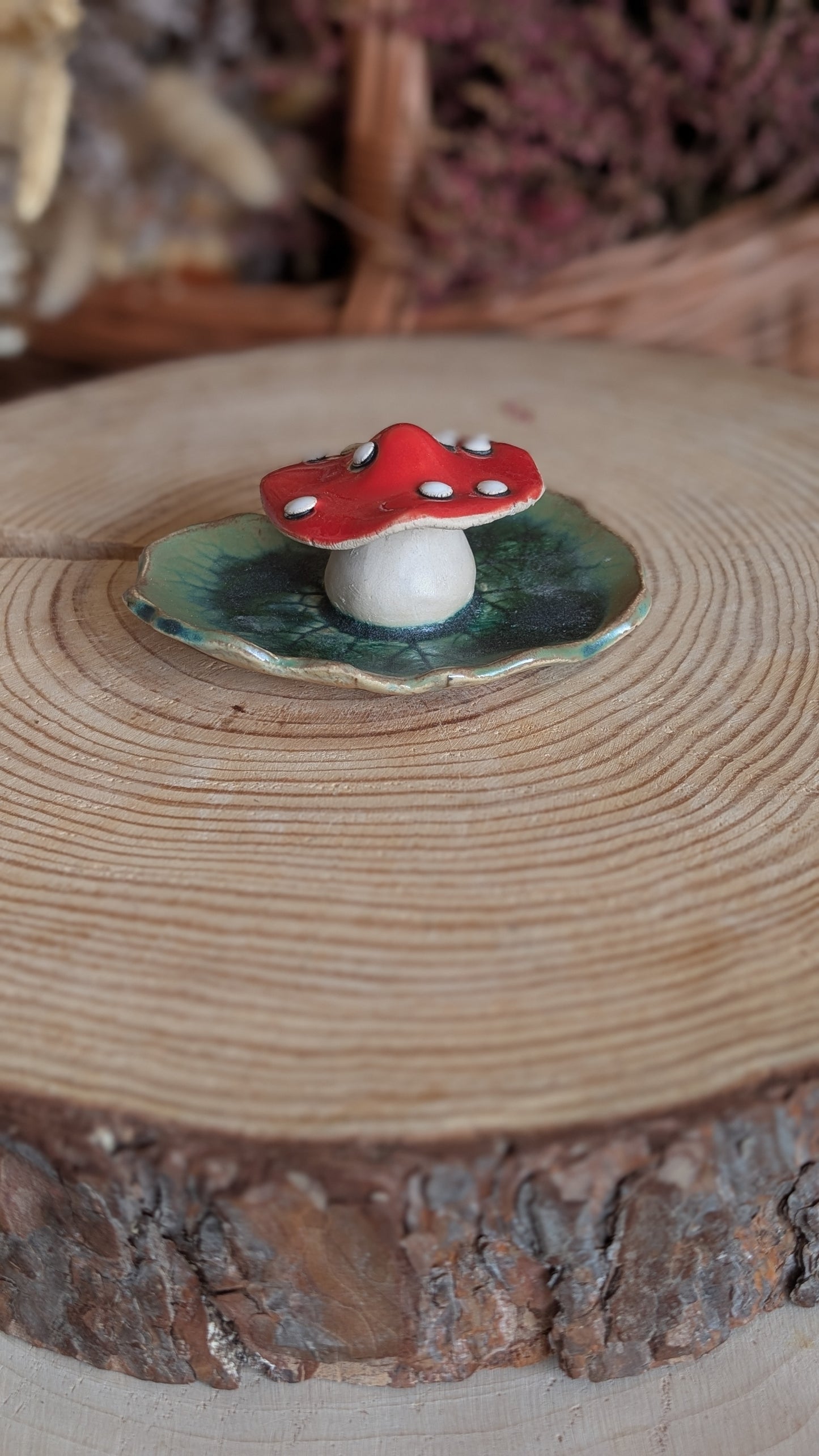 Small Trinket Dish with Mushroom, Jewellery Tray or Tealight Holder 24