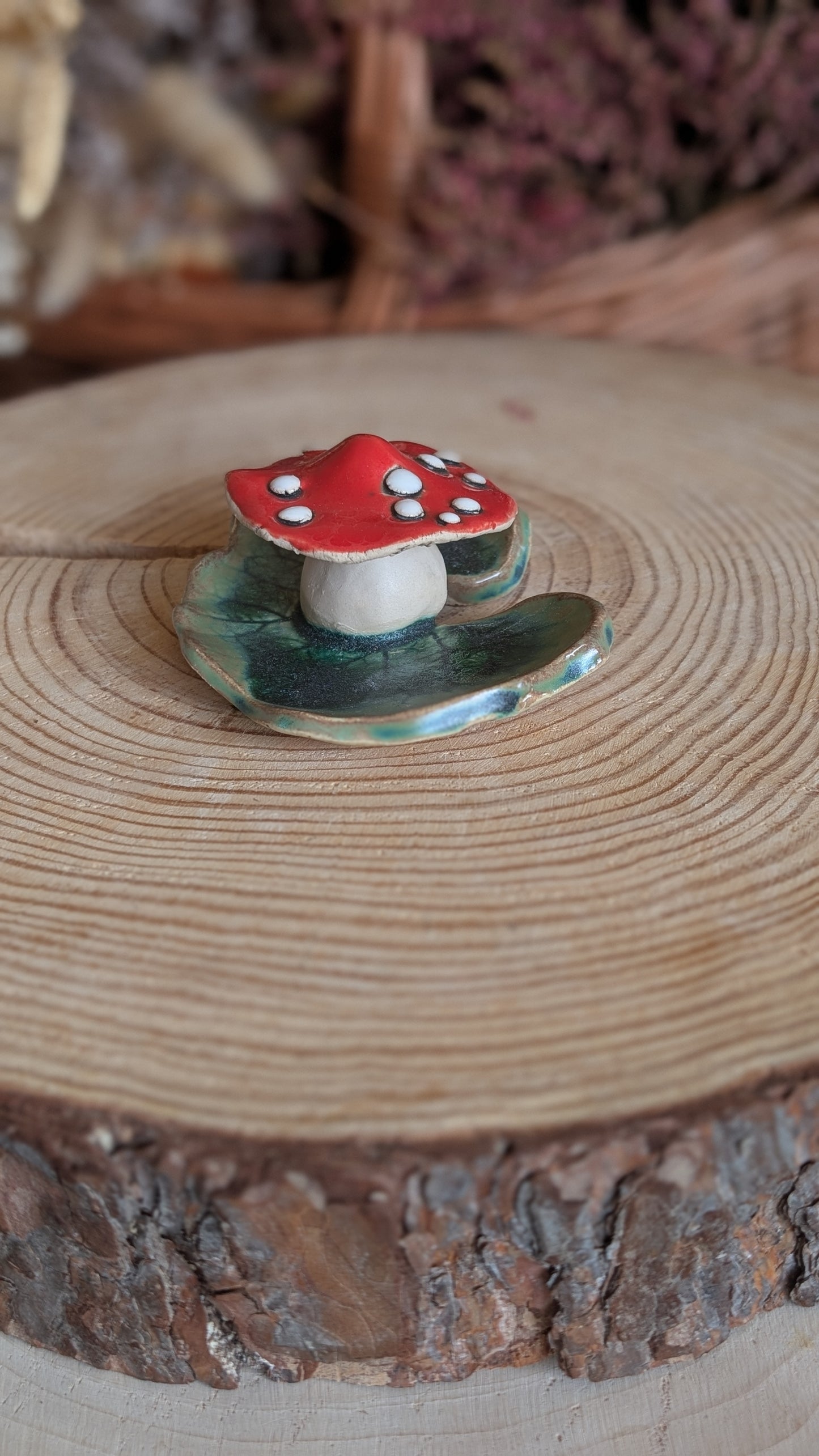 Small Trinket Dish with Mushroom, Jewellery Tray or Tealight Holder 24