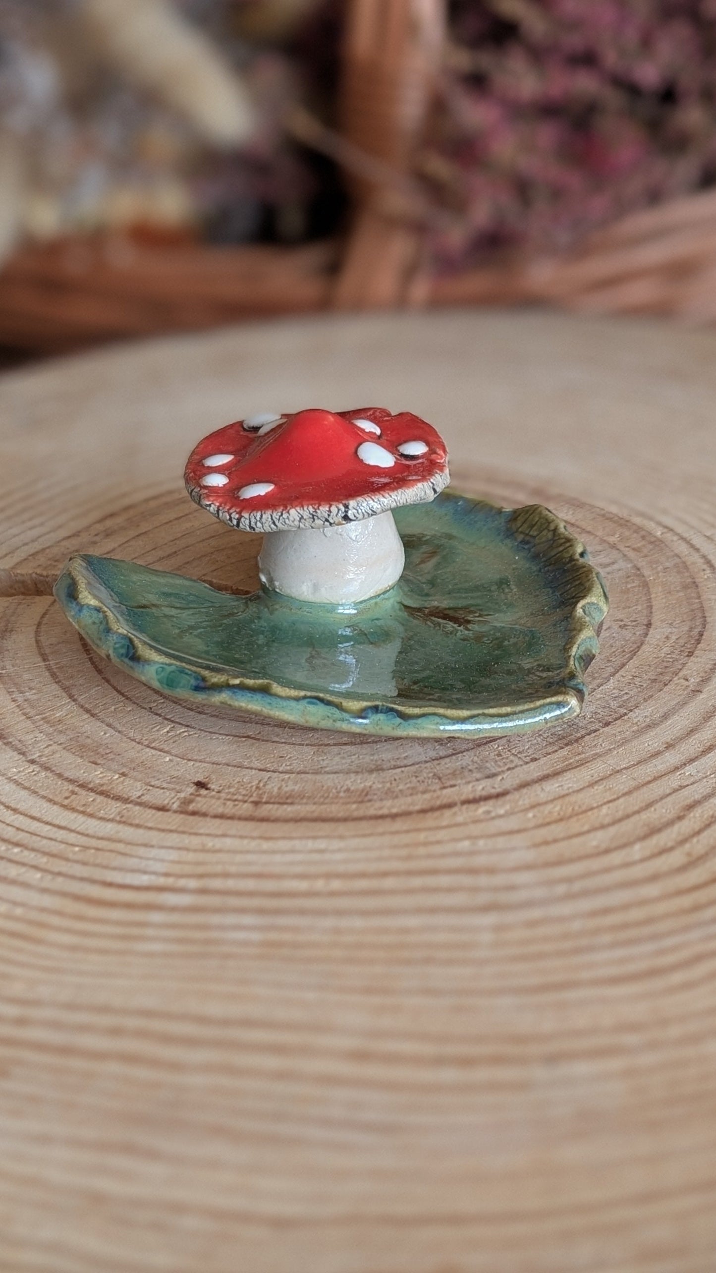 Small Trinket Dish with Mushroom, Jewellery Tray or Tealight Holder 21