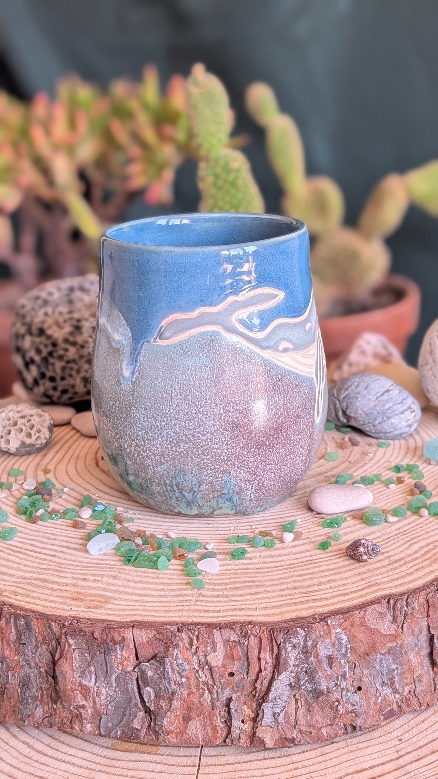 Handmade Whale Mug – Unique Ocean Inspired Hand Carved Ceramic Cup (500ml) NO1