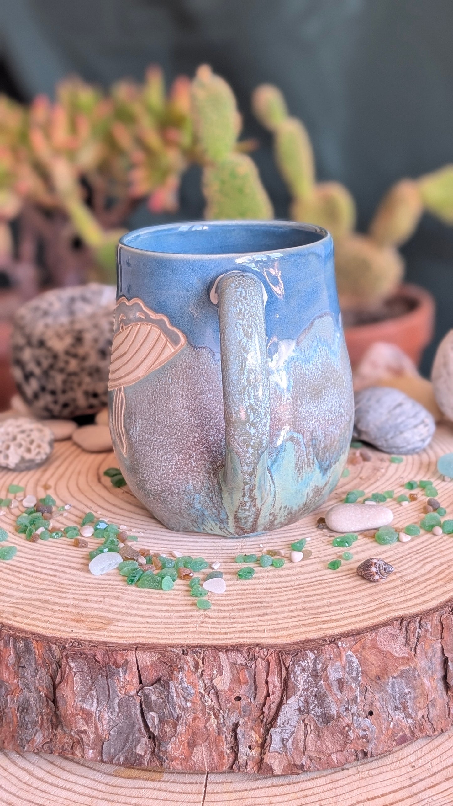 Handmade Whale Mug – Unique Ocean Inspired Hand Carved Ceramic Cup (500ml) NO1