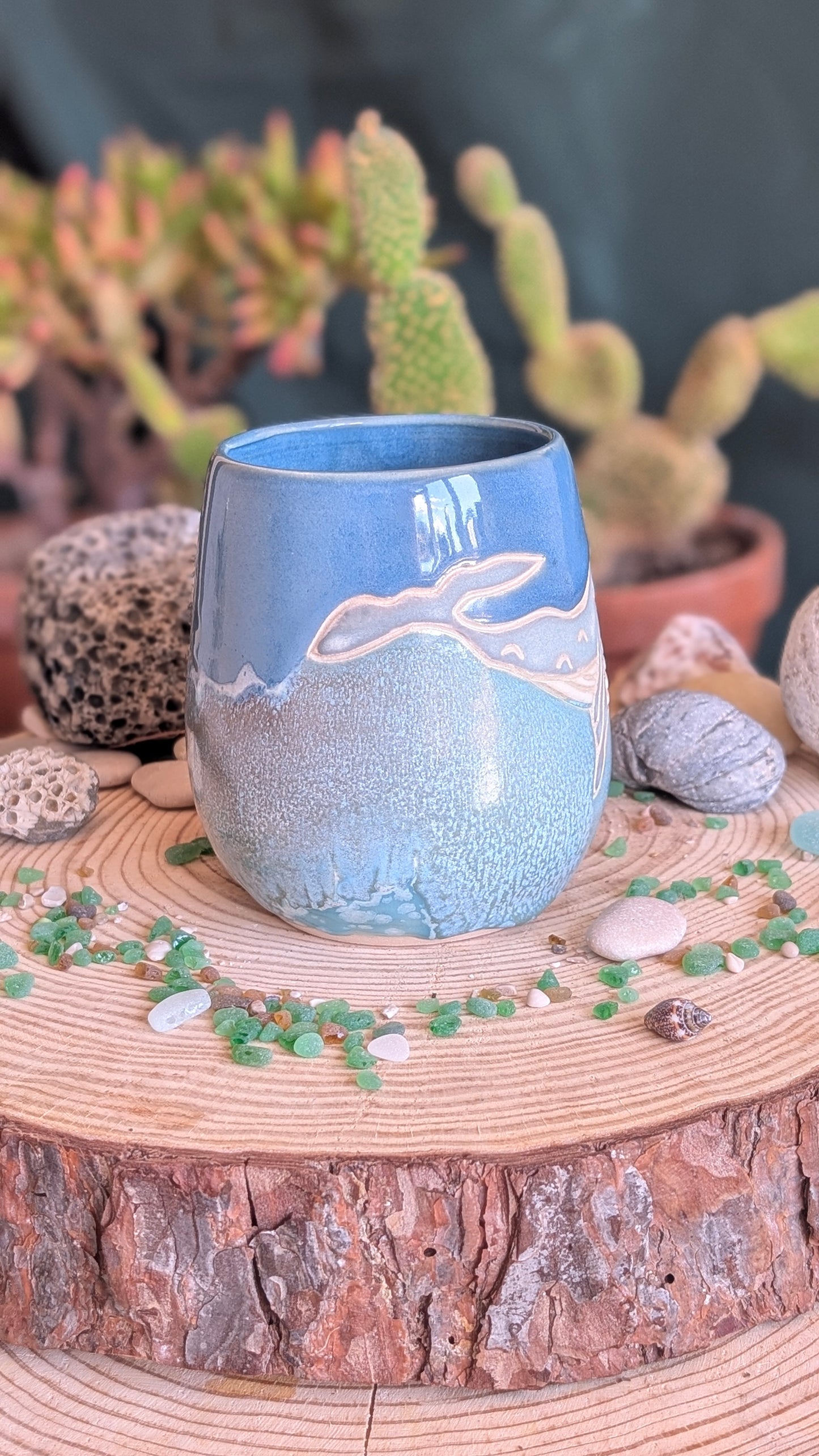 Handmade Whale Mug – Unique Ocean Inspired Hand Carved Ceramic Cup (500ml) NO4