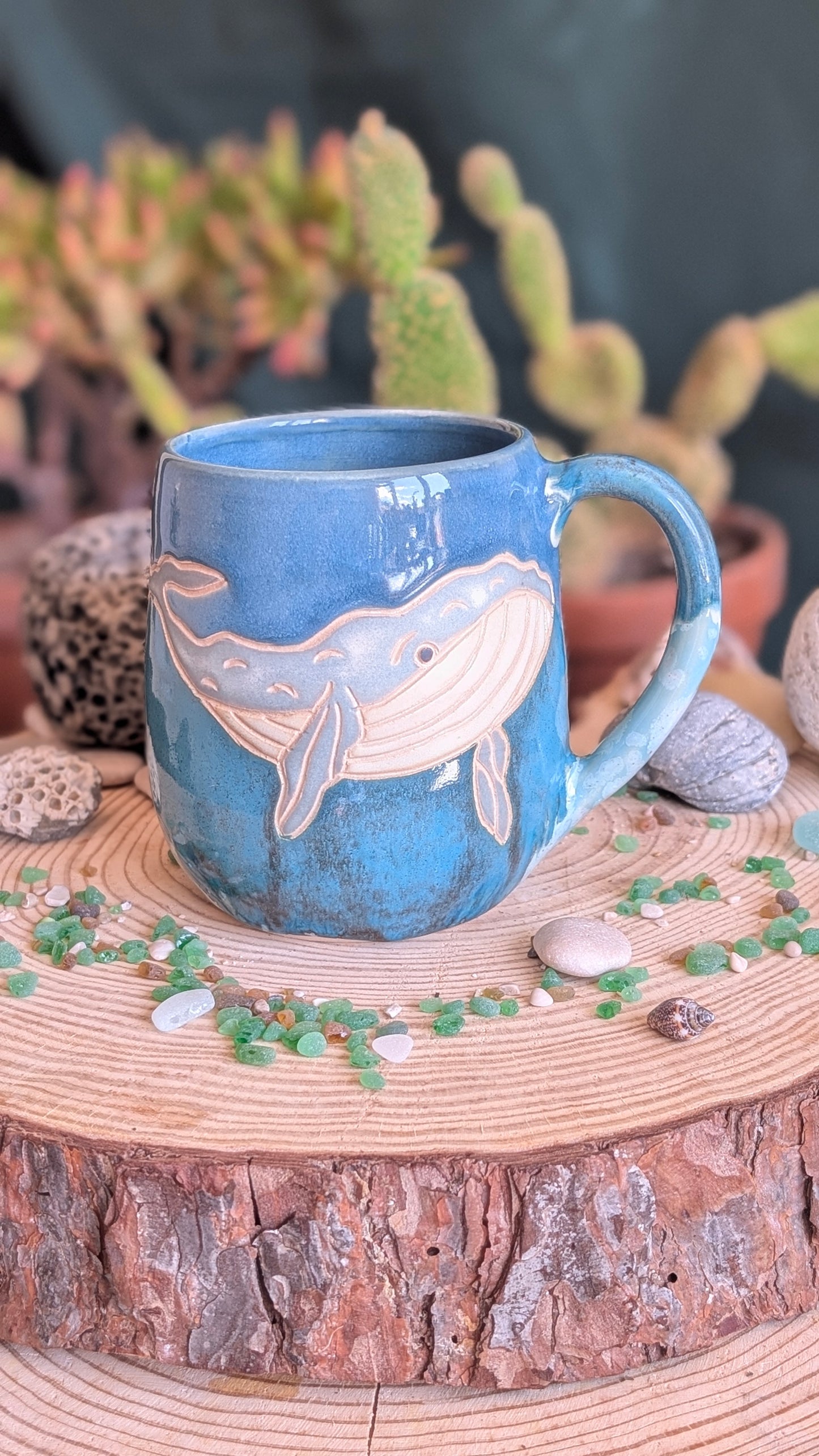 Handmade Whale Mug – Unique Ocean Inspired Hand Carved Ceramic Cup (500ml) NO5