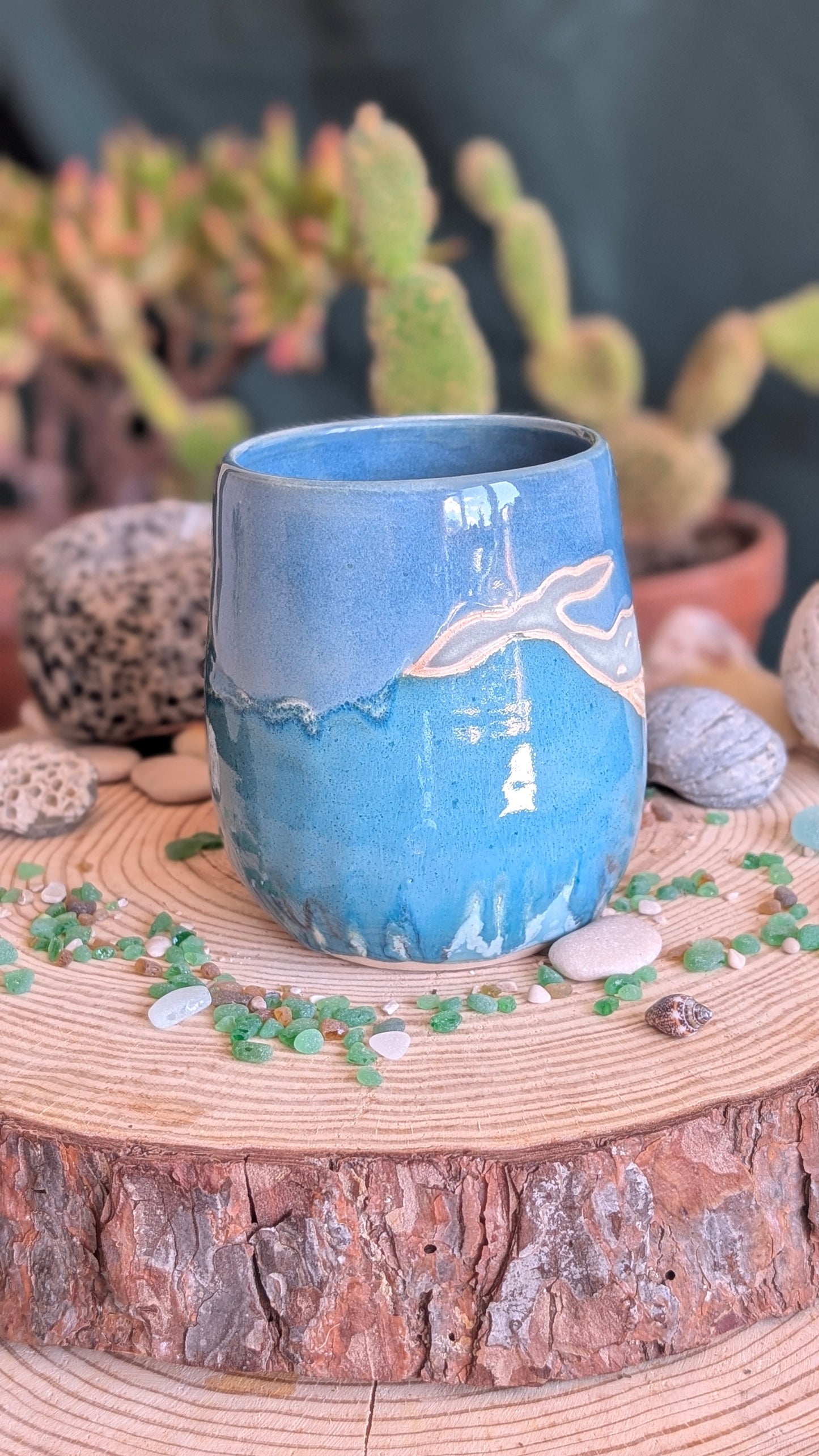 Handmade Whale Mug – Unique Ocean Inspired Hand Carved Ceramic Cup (500ml) NO5