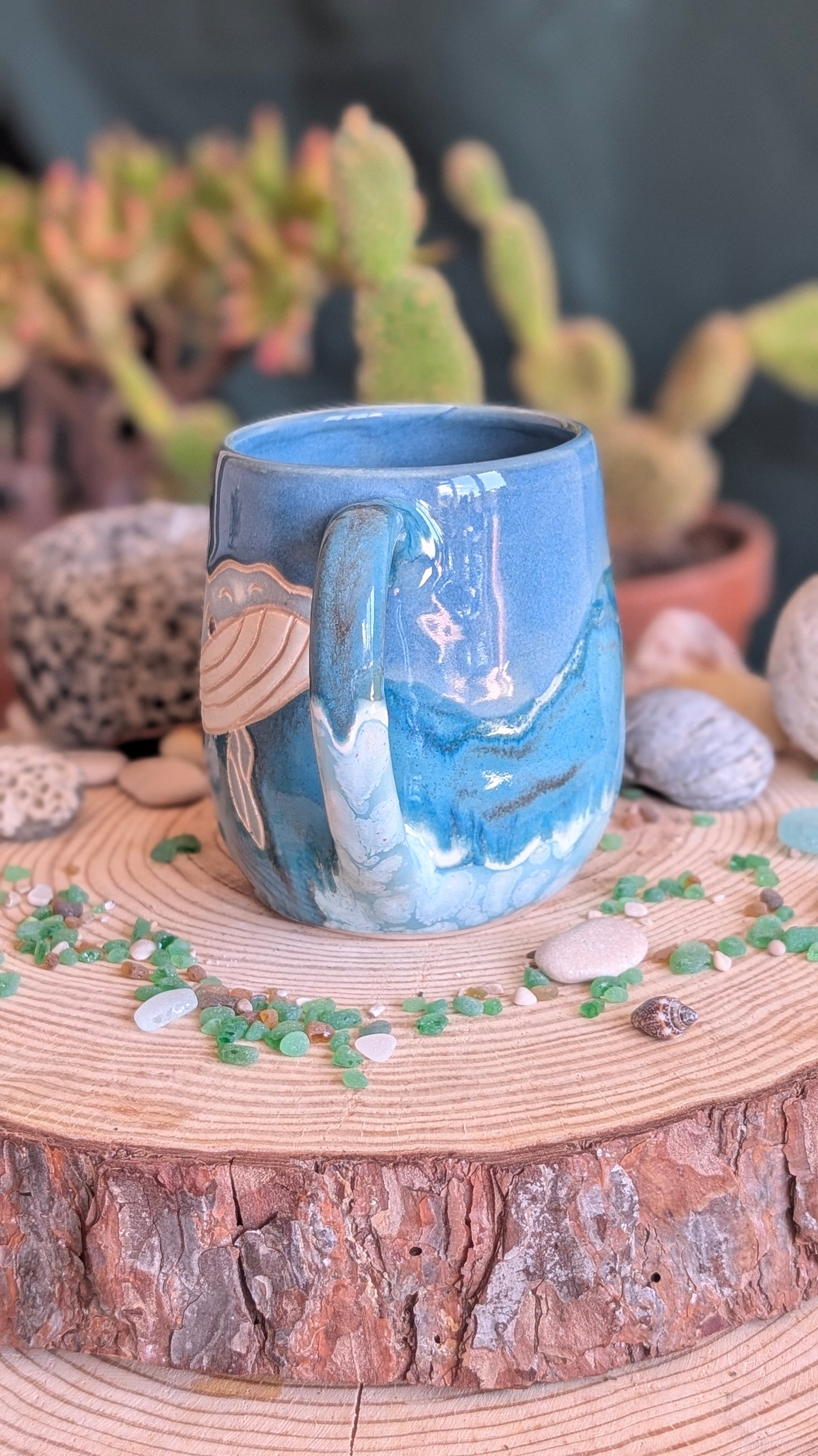 Handmade Whale Mug – Unique Ocean Inspired Hand Carved Ceramic Cup (500ml) NO5