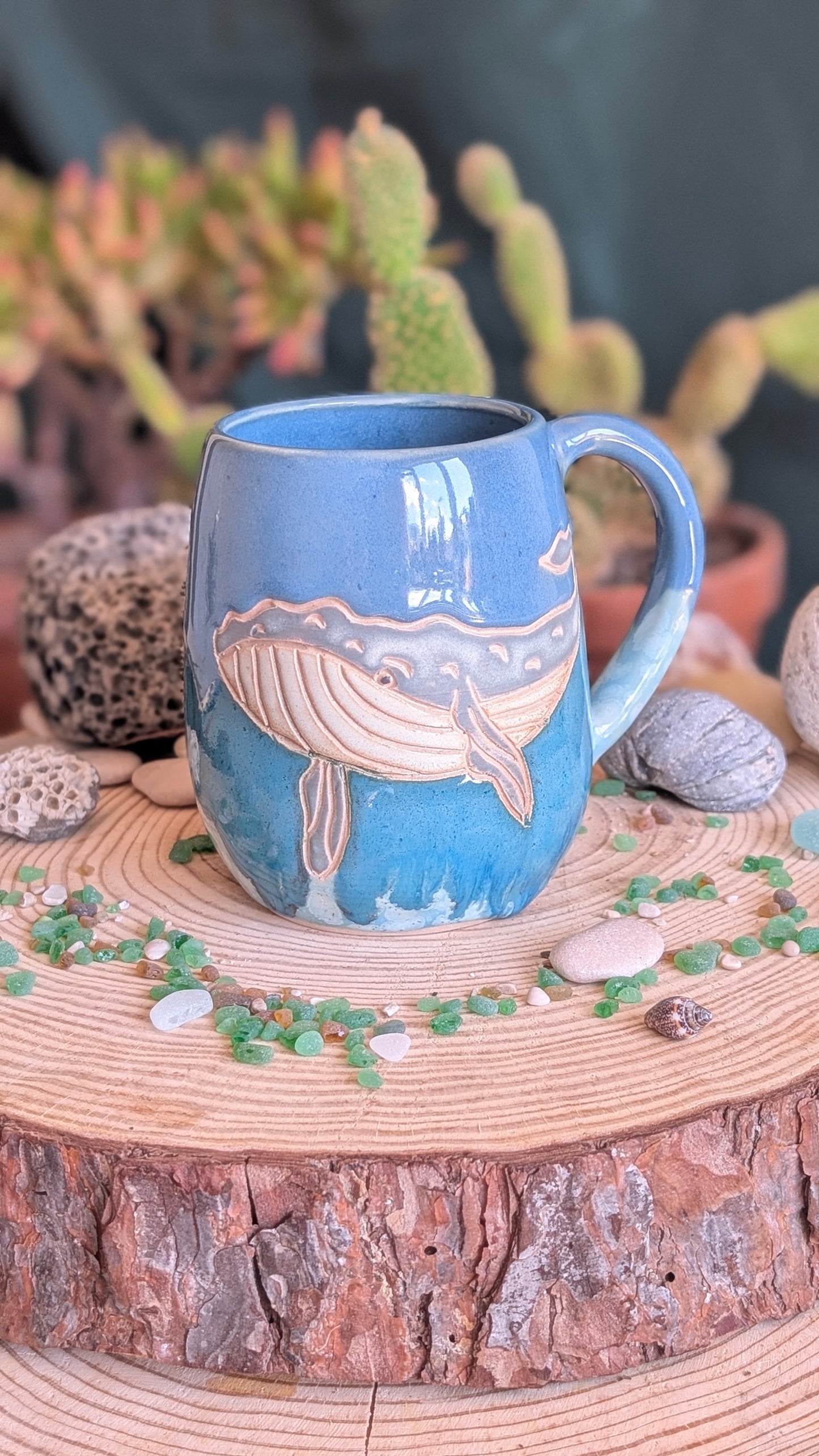 Handmade Whale Mug – Unique Ocean Inspired Hand Carved Ceramic Cup (500ml) NO7