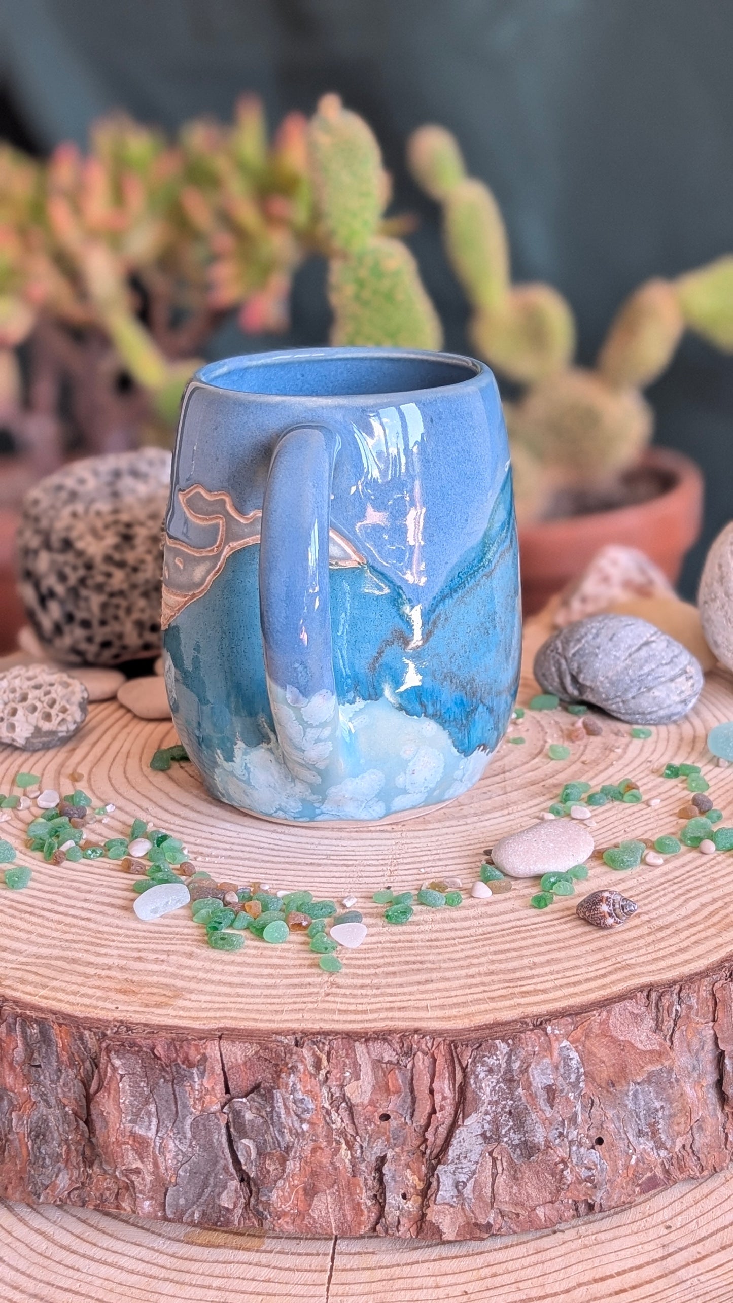 Handmade Whale Mug – Unique Ocean Inspired Hand Carved Ceramic Cup (500ml) NO7