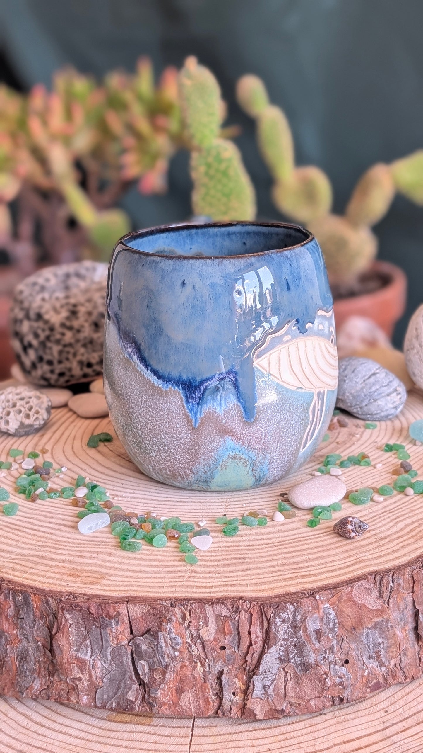 Handmade Whale Mug – Unique Ocean Inspired Hand Carved Ceramic Cup (500ml) NO8