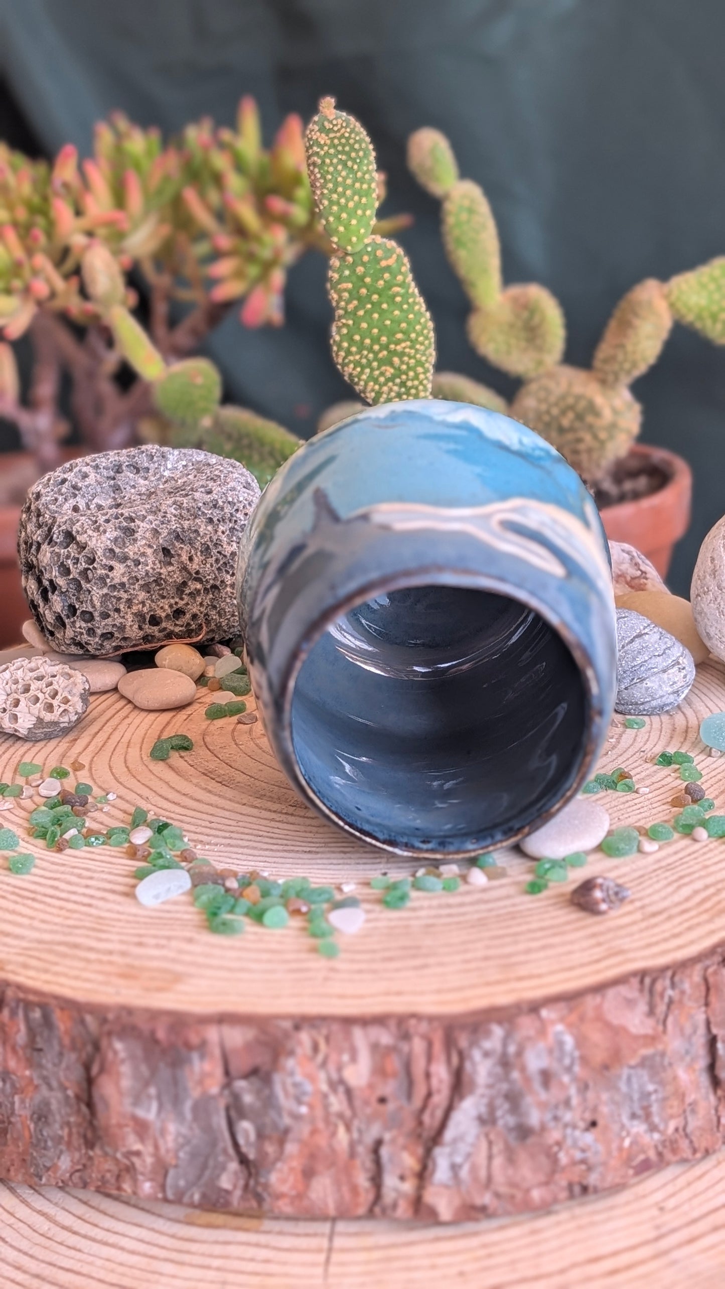 Handmade Whale TUMBLER (No Handle!) – Unique Ocean Inspired Hand Carved Ceramic Piece (500ml) NO10
