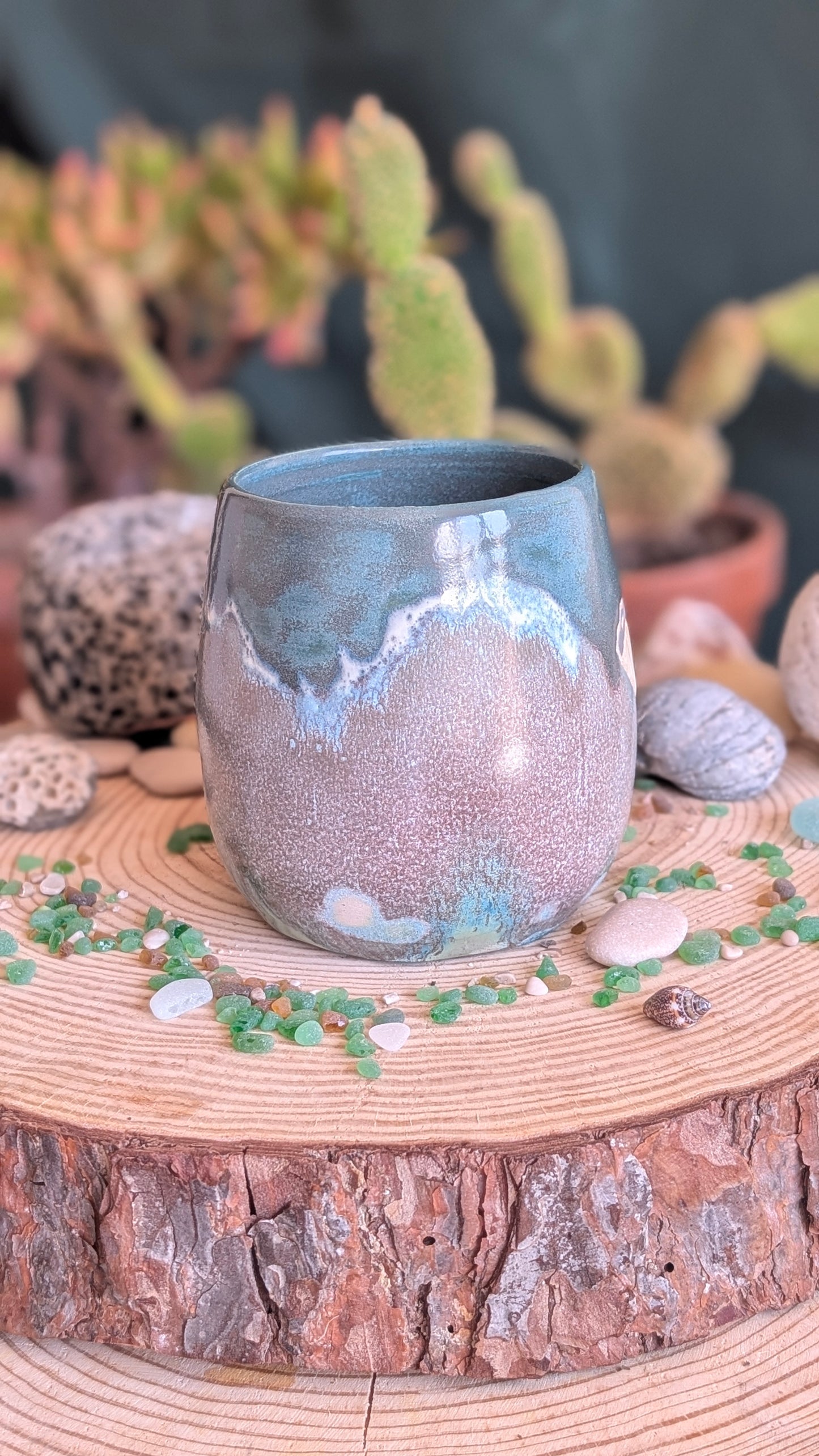 IMPERFECTION, please read description below - Handmade Whale TUMBLER (No Handle!) – Unique Ocean Inspired Hand Carved Ceramic Piece (500ml) NO11