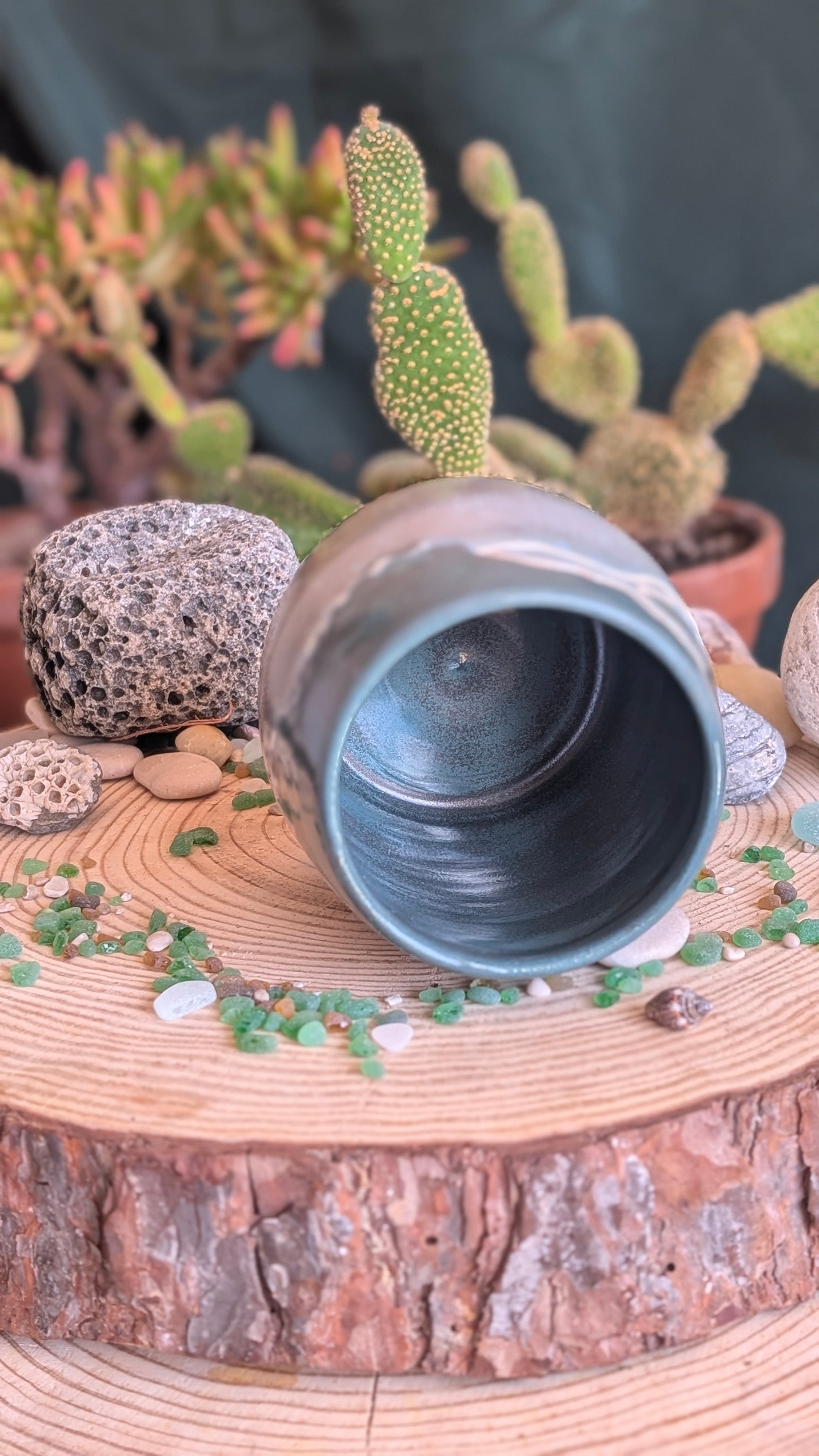 IMPERFECTION, please read description below - Handmade Whale TUMBLER (No Handle!) – Unique Ocean Inspired Hand Carved Ceramic Piece (500ml) NO11